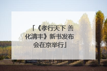 《孝行天下 善化清丰》新书发布会在京举行
