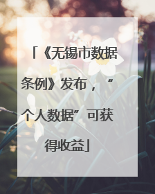 《无锡市数据条例》发布，“个人数据”可获得收益
