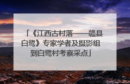 《江西古村落——赣县白鹭》专家学者及摄影组到白鹭村考察采点