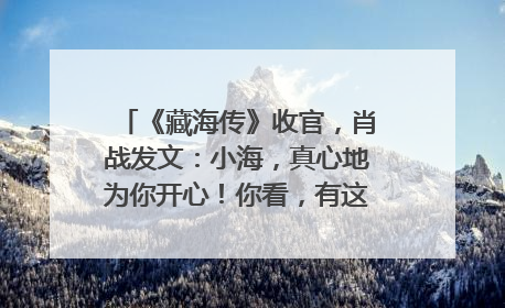 《藏海传》收官，肖战发文：小海，真心地为你开心！你看，有这么多人懂你！