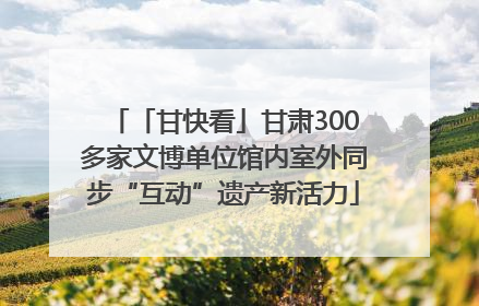 「甘快看」甘肃300多家文博单位馆内室外同步“互动”遗产新活力