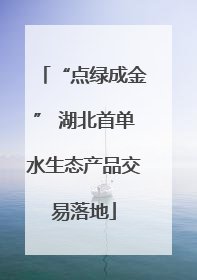 “点绿成金” 湖北首单水生态产品交易落地