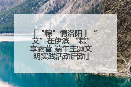 “粽”情洛阳丨“艾”在伊滨 “粽”享露营 端午主题文明实践活动启动