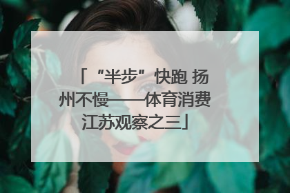 “半步”快跑 扬州不慢——体育消费江苏观察之三