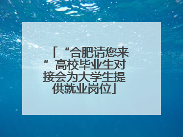 “合肥请您来”高校毕业生对接会为大学生提供就业岗位