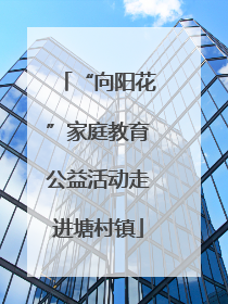 “向阳花”家庭教育公益活动走进塘村镇