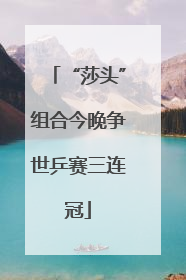 “莎头”组合今晚争世乒赛三连冠