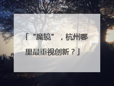 “魔镜”，杭州哪里最重视创新？