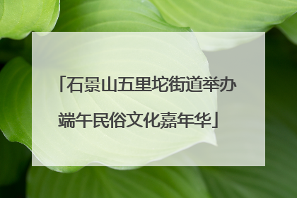 石景山五里坨街道举办端午民俗文化嘉年华