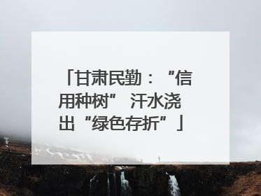 甘肃民勤：“信用种树” 汗水浇出“绿色存折”