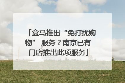 盒马推出“免打扰购物” 服务？南京已有门店推出此项服务