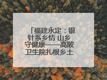 福建永定：银针系乡情 山乡守健康——高陂卫生院扎根乡土的“针”功夫