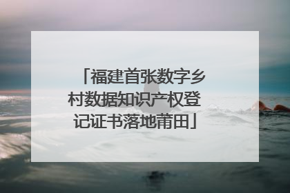 福建首张数字乡村数据知识产权登记证书落地莆田