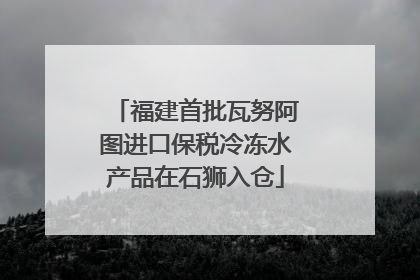 福建首批瓦努阿图进口保税冷冻水产品在石狮入仓