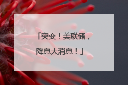 突变！美联储，降息大消息！