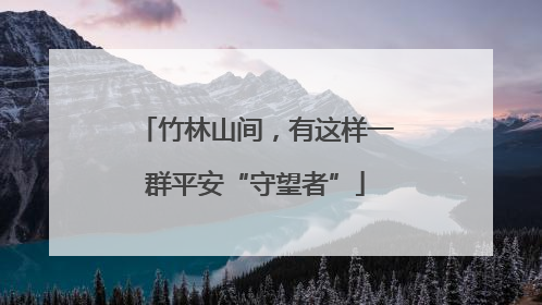 竹林山间，有这样一群平安“守望者”