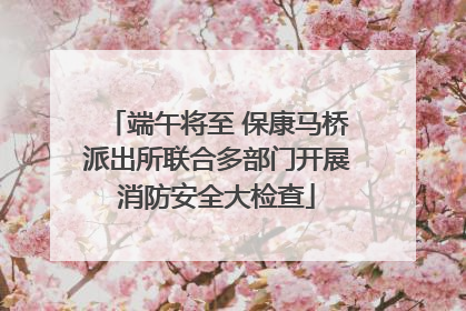 端午将至 保康马桥派出所联合多部门开展消防安全大检查