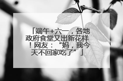 端午+六一，各地政府食堂又出新花样！网友：“妈，我今天不回家吃了”