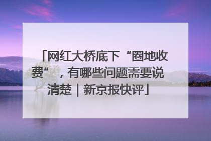 网红大桥底下“圈地收费”，有哪些问题需要说清楚｜新京报快评