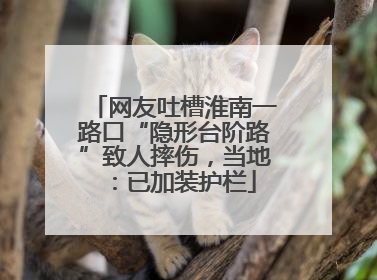 网友吐槽淮南一路口“隐形台阶路”致人摔伤，当地：已加装护栏