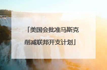 美国会批准马斯克削减联邦开支计划
