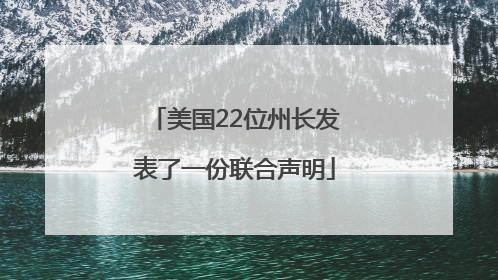 美国22位州长发表了一份联合声明