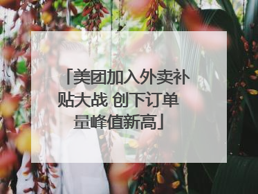 美团加入外卖补贴大战 创下订单量峰值新高