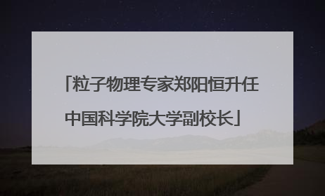 粒子物理专家郑阳恒升任中国科学院大学副校长