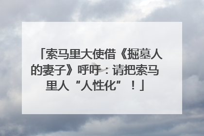 索马里大使借《掘墓人的妻子》呼吁：请把索马里人“人性化”！