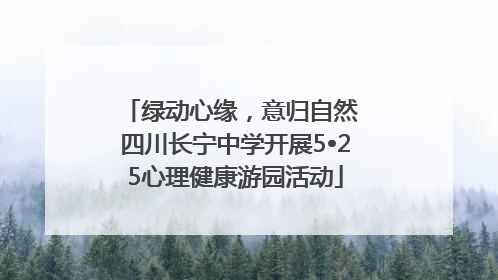 绿动心缘，意归自然 四川长宁中学开展5•25心理健康游园活动