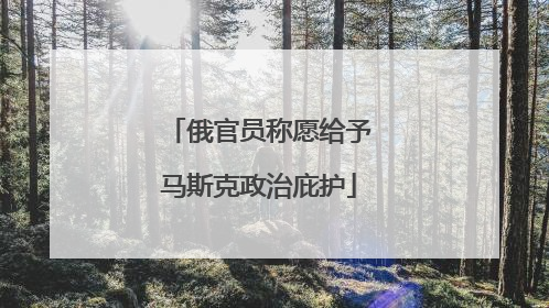 俄官员称愿给予马斯克政治庇护