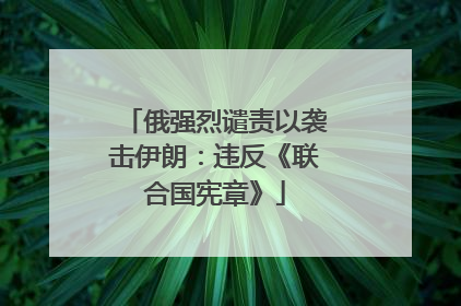 俄强烈谴责以袭击伊朗：违反《联合国宪章》
