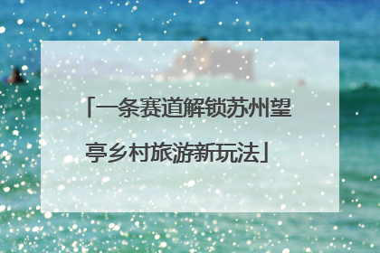 一条赛道解锁苏州望亭乡村旅游新玩法