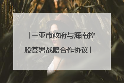 三亚市政府与海南控股签署战略合作协议