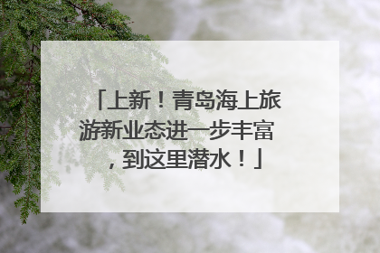 上新！青岛海上旅游新业态进一步丰富，到这里潜水！