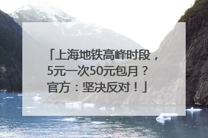 上海地铁高峰时段，5元一次50元包月？官方：坚决反对！