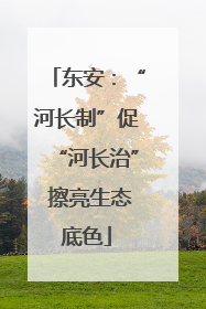 东安：“河长制”促“河长治” 擦亮生态底色