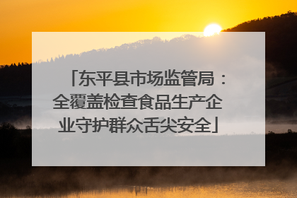 东平县市场监管局：全覆盖检查食品生产企业守护群众舌尖安全