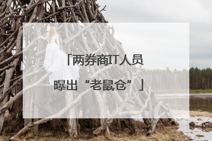 两券商IT人员曝出“老鼠仓”