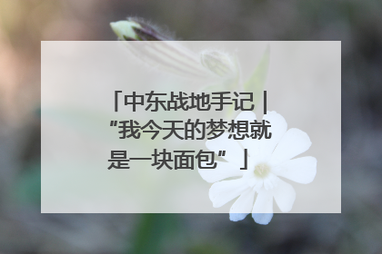 中东战地手记｜“我今天的梦想就是一块面包”
