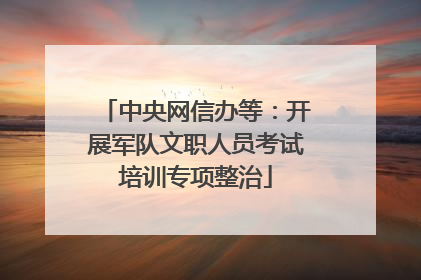 中央网信办等：开展军队文职人员考试培训专项整治