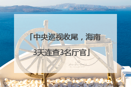 中央巡视收尾，海南3天连查3名厅官