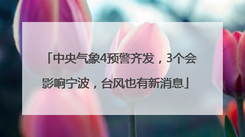 中央气象4预警齐发，3个会影响宁波，台风也有新消息