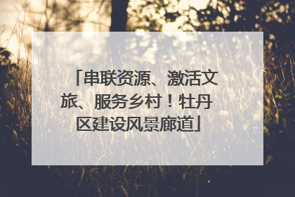 串联资源、激活文旅、服务乡村！牡丹区建设风景廊道