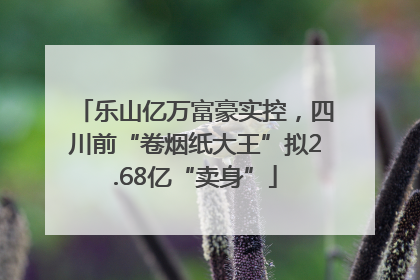 乐山亿万富豪实控，四川前“卷烟纸大王”拟2.68亿“卖身”