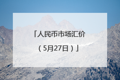 人民币市场汇价（5月27日）