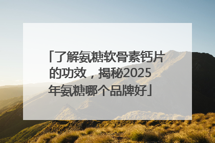 了解氨糖软骨素钙片的功效，揭秘2025年氨糖哪个品牌好