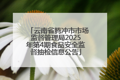 云南省腾冲市市场监督管理局2025年第4期食品安全监督抽检信息公告