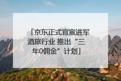 京东正式官宣进军酒旅行业 推出“三年0佣金”计划
