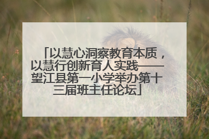 以慧心洞察教育本质，以慧行创新育人实践——望江县第一小学举办第十三届班主任论坛